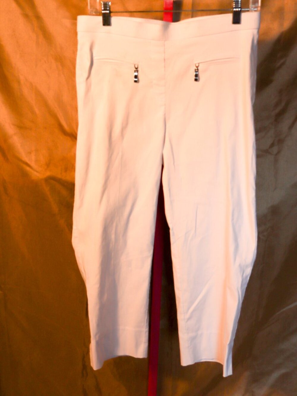 Zac & Rachel Slim Crop Pants - White - Size 10